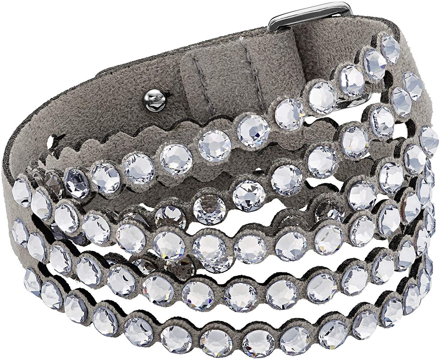 SWAROVSKI Women's Leather Look Crystal Power Bracelet Collection - JOY2ESpree