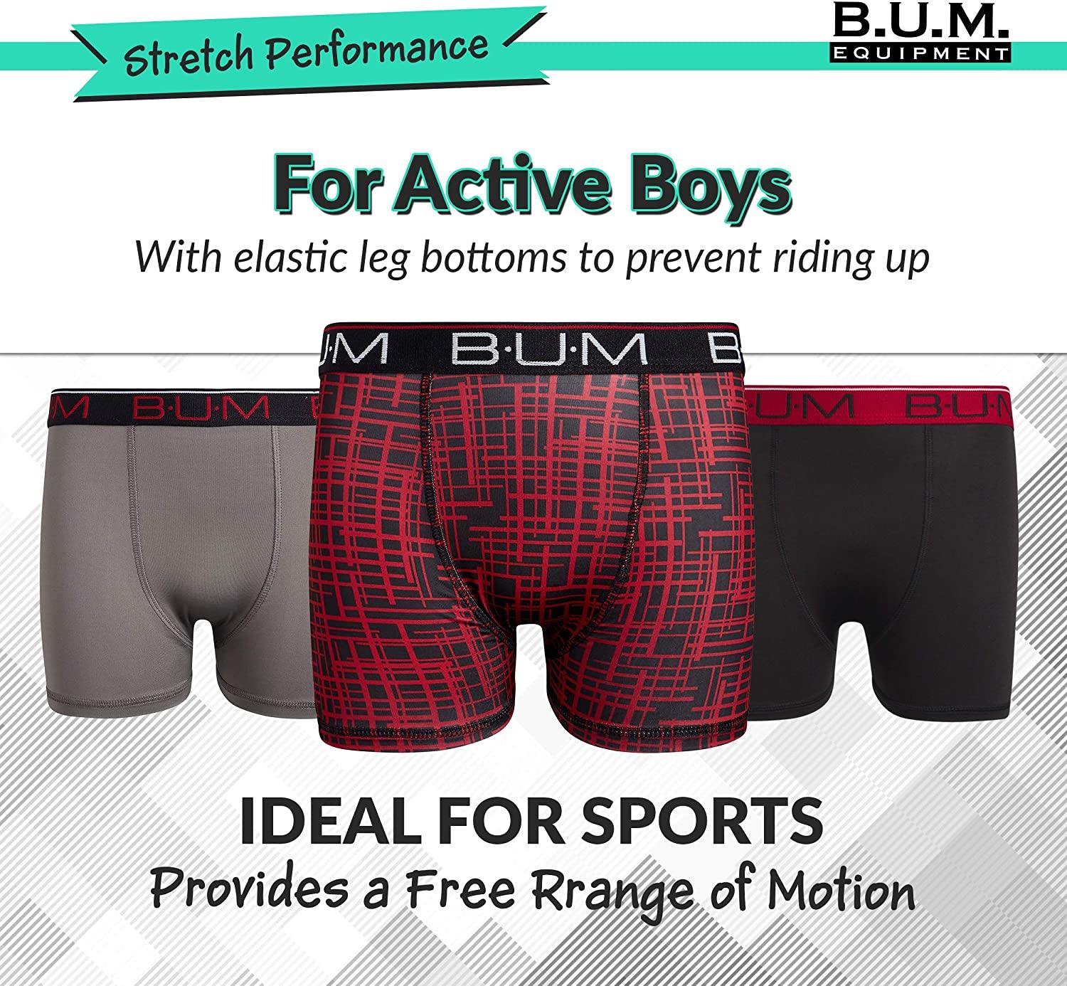 B.U.M. Equipment Boys Performance Dry-Fit Compression Boxer Briefs (3 Pack) - JOY2ESpree