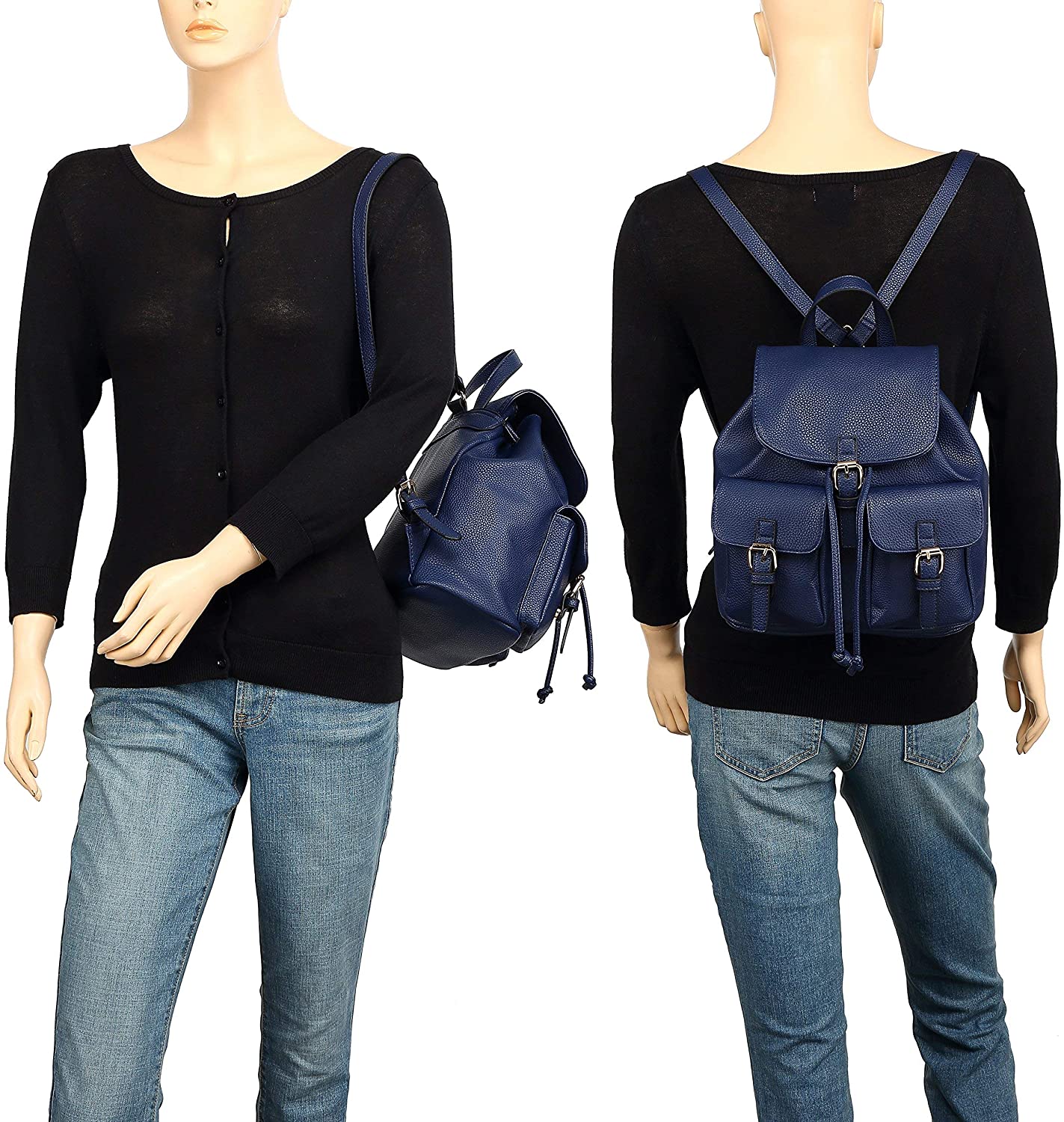 Scarleton Casual Fashion Backpack, Purses for women, Backpack for Women, Fashion Backpack for Women, H160801 - Black