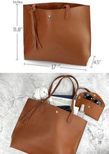 
                        
                          Load image into Gallery viewer, Minimalist Clean Cut Pebbled Faux Leather Tote Womens Shoulder Handbag
                        
                      