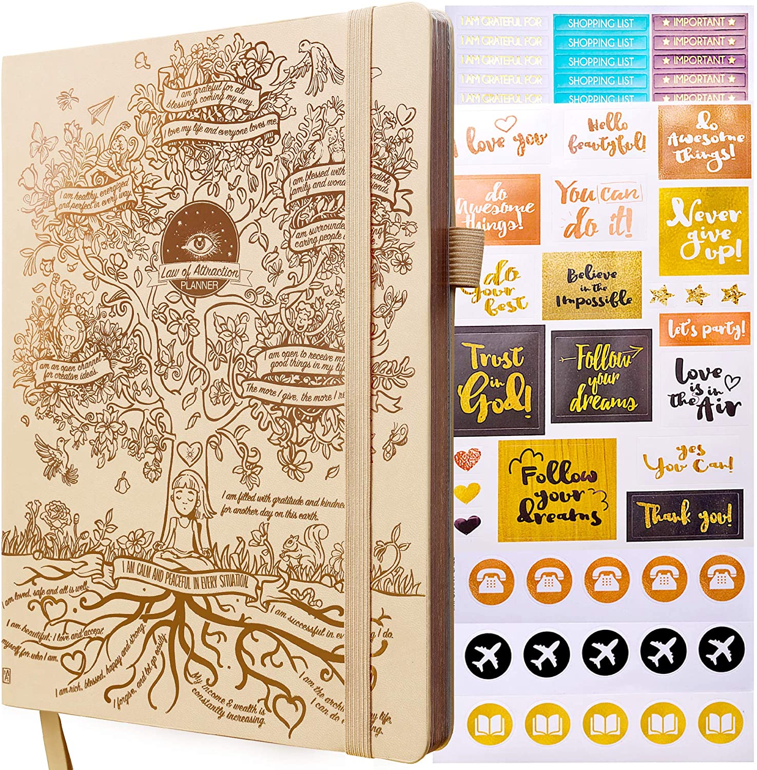 Law of Attraction Planner - Undated Deluxe Weekly, Monthly Planner