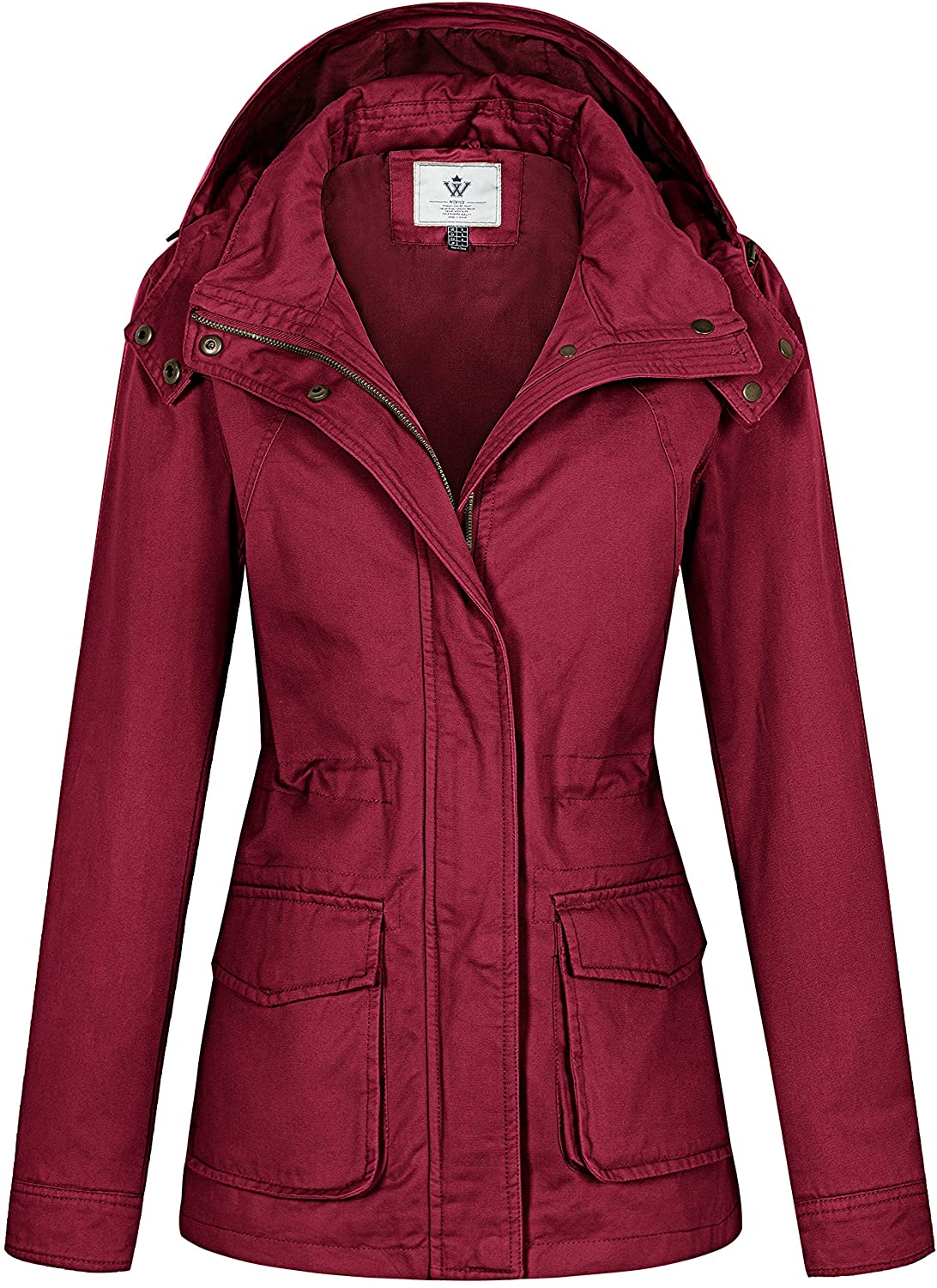 WenVen Women's Military Anorak Jacket Hoodie Lightweight Cotton Casual Coat - JOY2ESpree