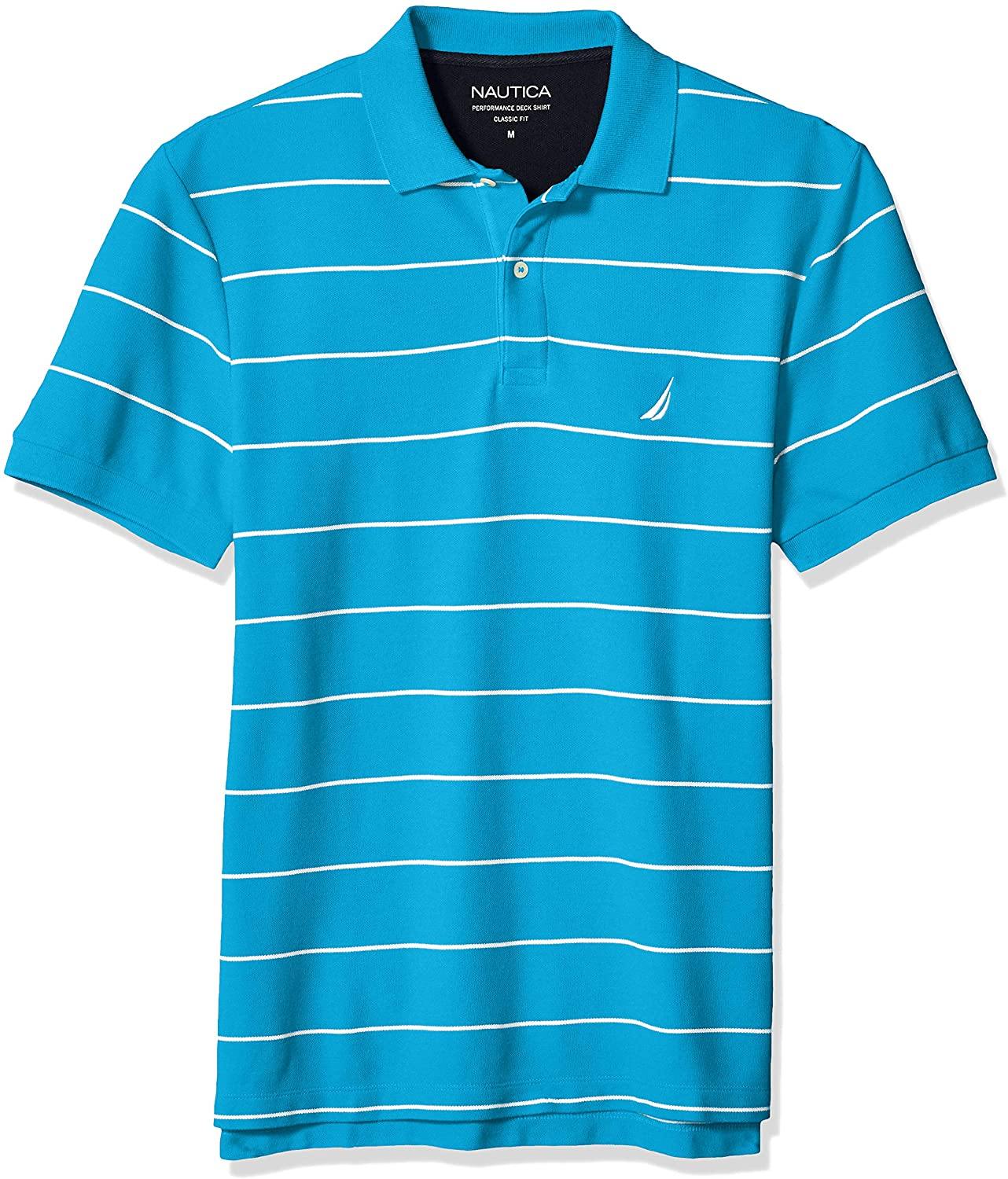 Nautica Men's Classic Short Sleeve Striped Polo T-Shirt - JOY2ESpree