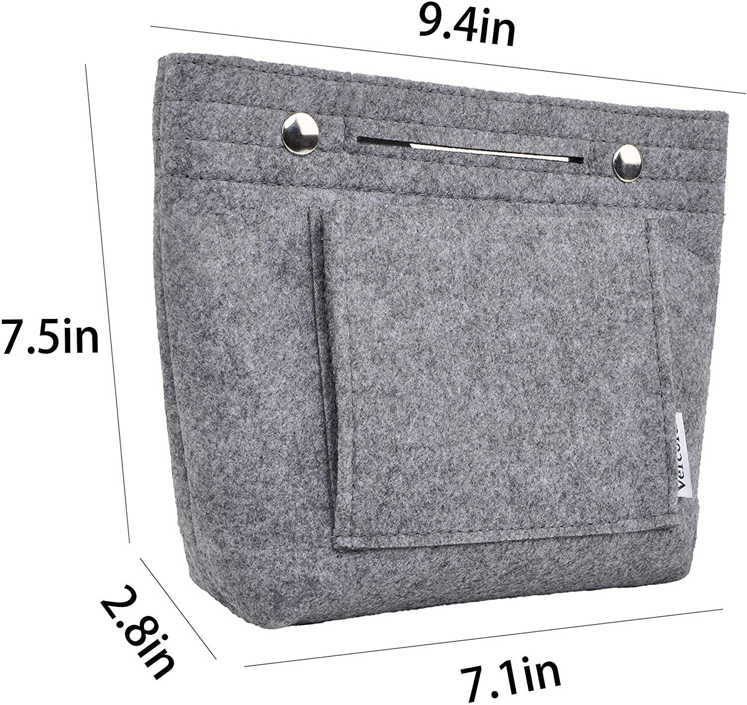 Vercord Felt Tote Handbag Purse Pocketbook Organizer Insert Divider Shaper Bag in Bag