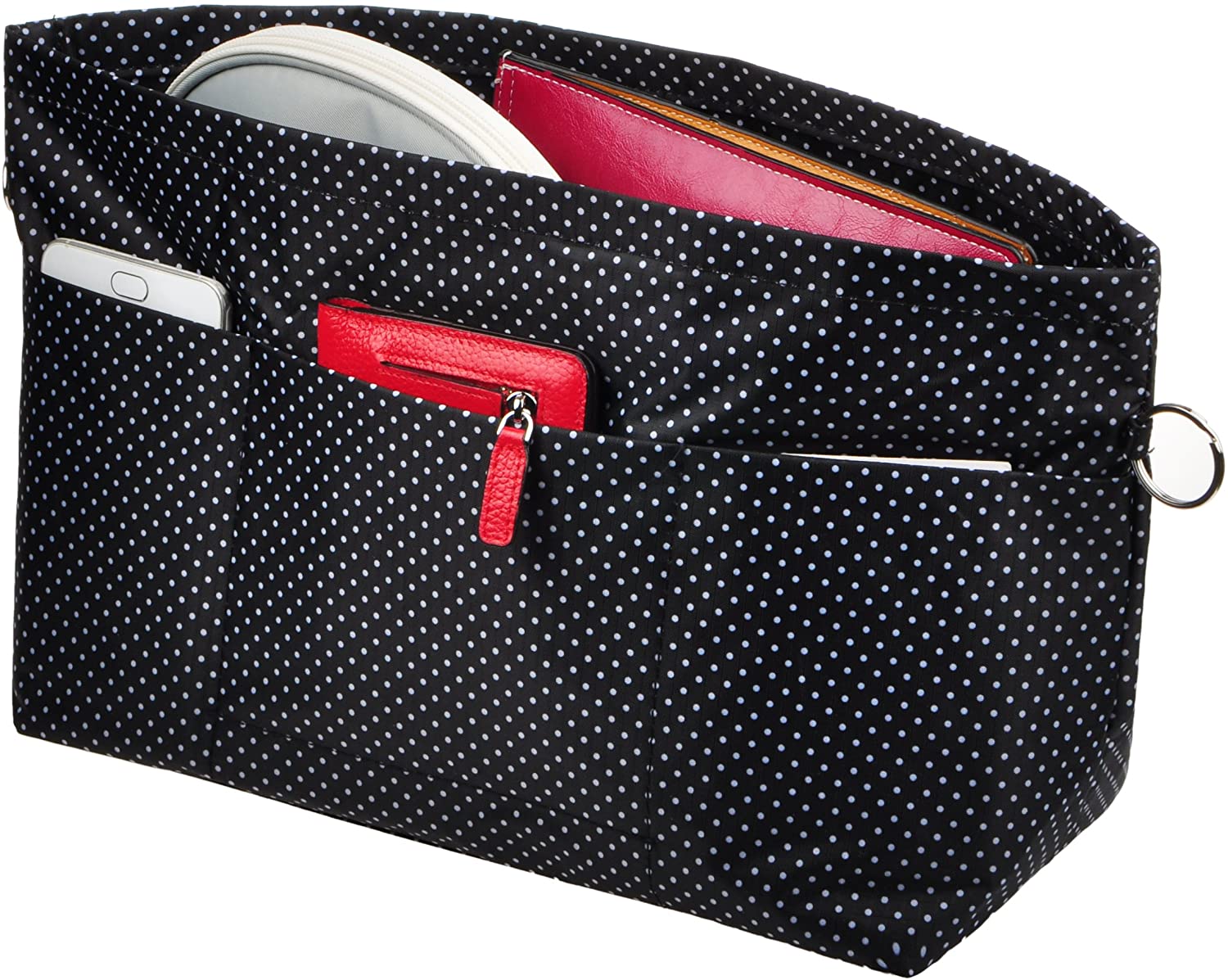 Vercord Purse Organizer Insert Bag Tote Handbags Pocketbook Inserts Organizers Zipper 11 Pockets Black Medium