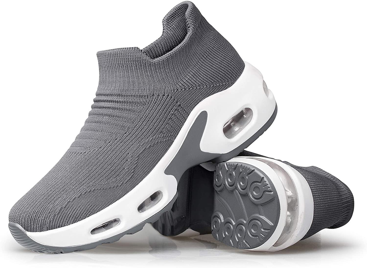 PDBQ Women's Walking Shoes Sock Sneakers Mesh Slip On Air Cushion Nurse Shoes Platform Loafers Breathable Lightweight Comfortable Socks Shoes