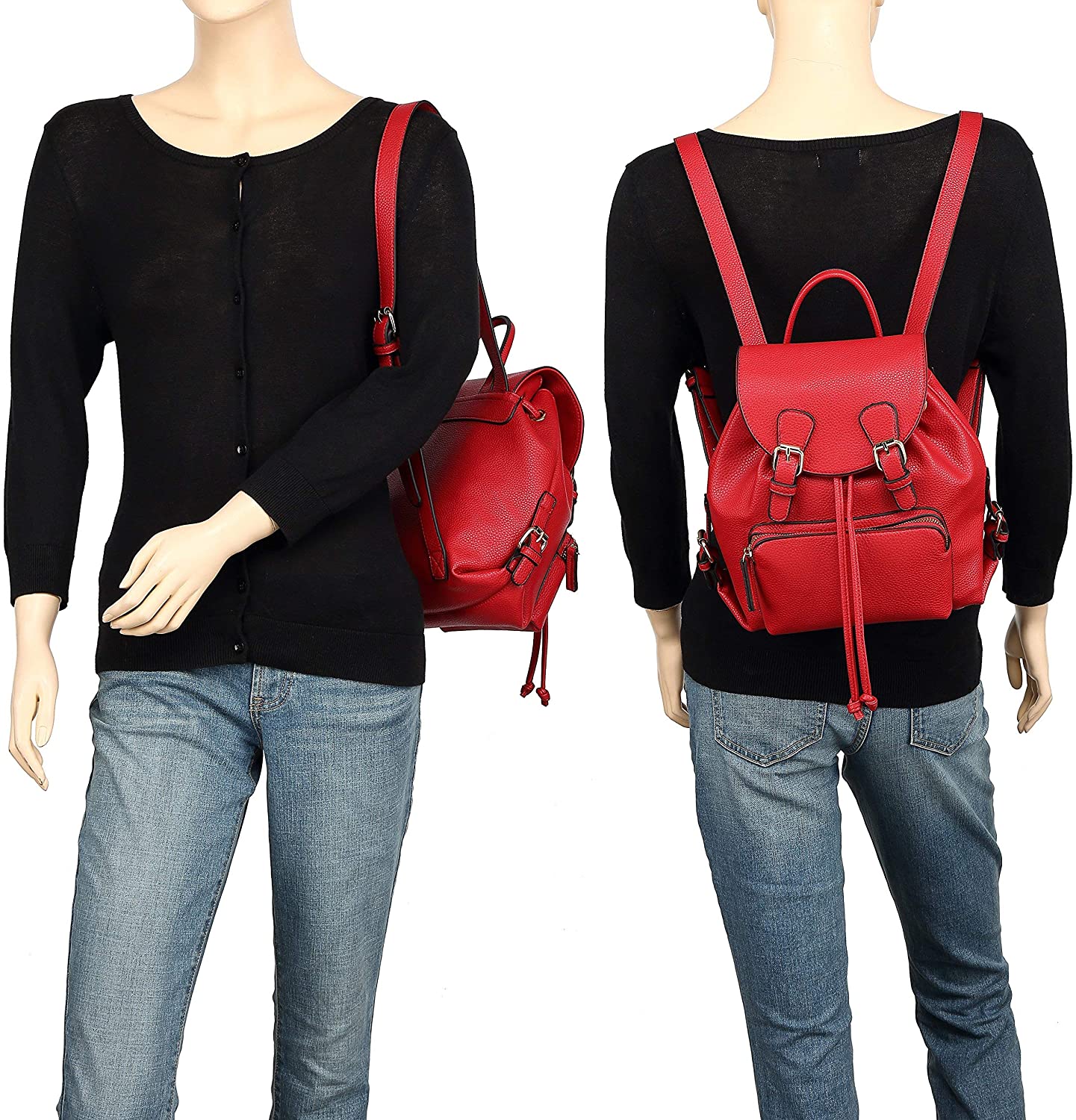 Scarleton Casual Fashion Backpack, Purses for women, Backpack for Women, Fashion Backpack for Women, H160801 - Black