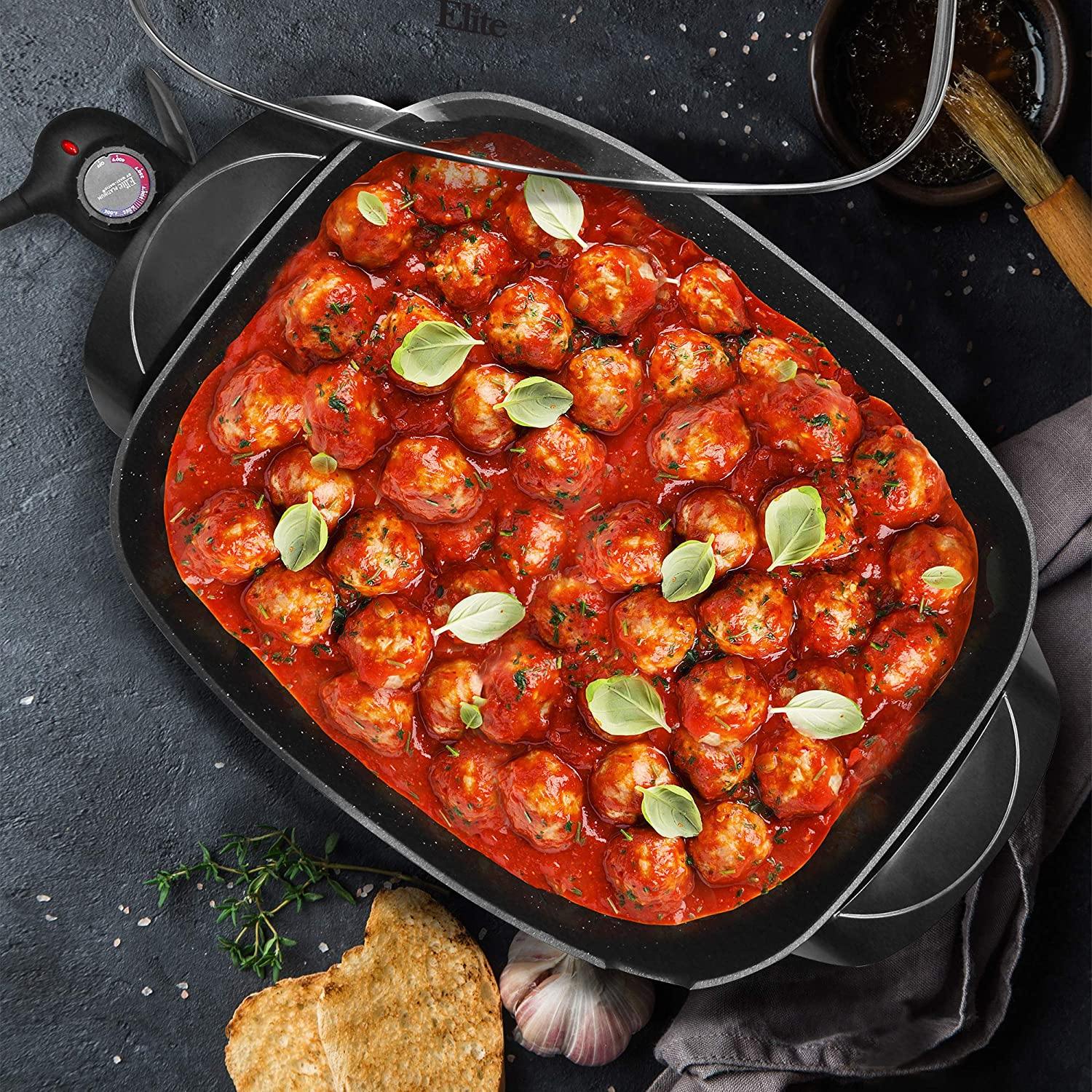 Elite Gourmet EG-6203 PFOA-Free 16"x 3"x3.2" Scratch Resistant - JOY2ESpree