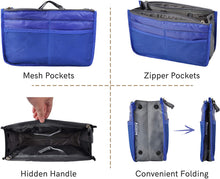 
                        
                          Load image into Gallery viewer, Vercord Purse Organizer Insert for Handbags Bag Organizers Inside Tote Pocketbook Women Nurse Nylon 13 Pockets Black Medium
                        
                      