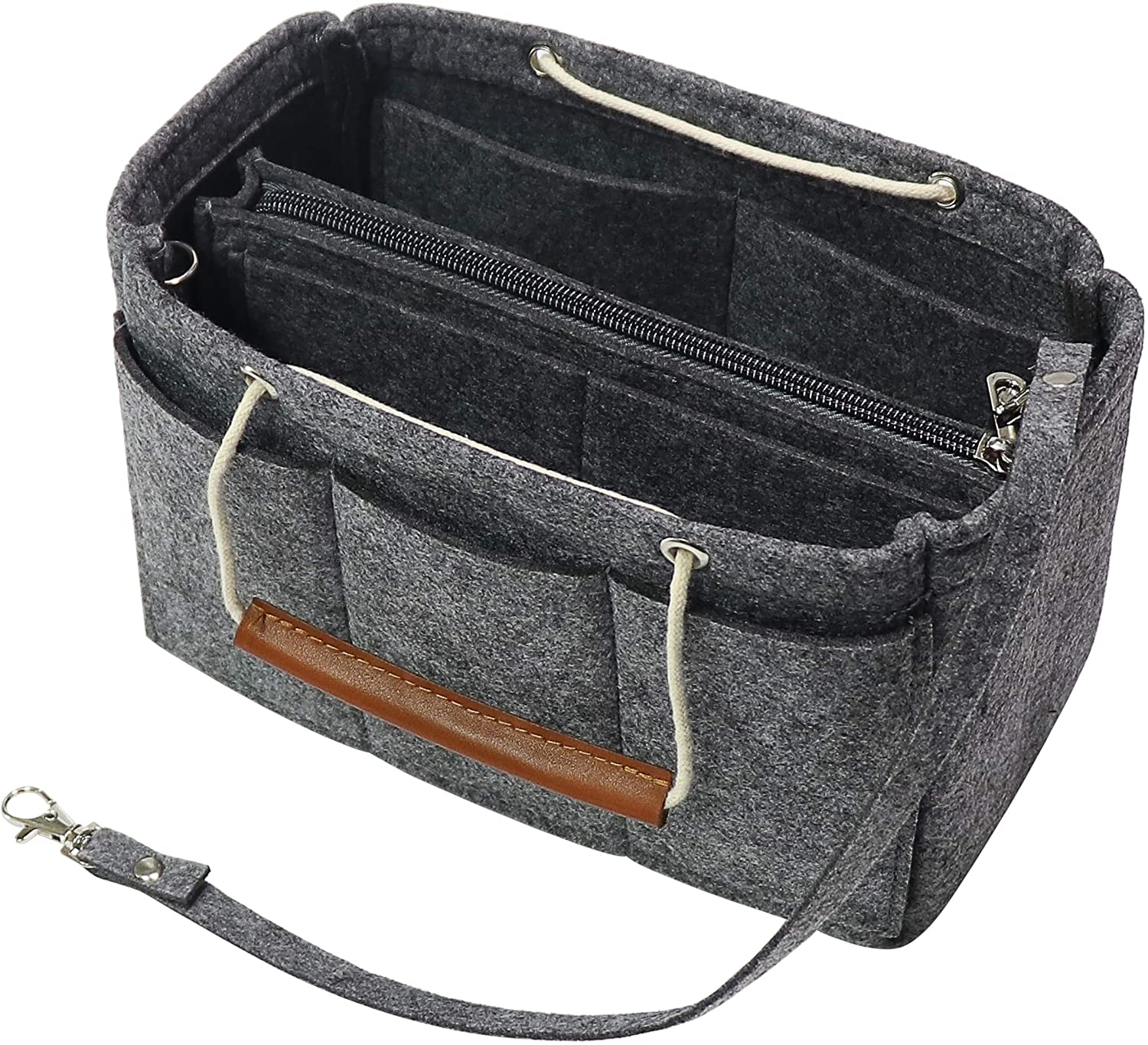 MISIXILE Felt Insert Bag Organizer - 2in1, Bag In Bag Tote Purse Organizer with Handles for Speedy Neverfull Longchamp