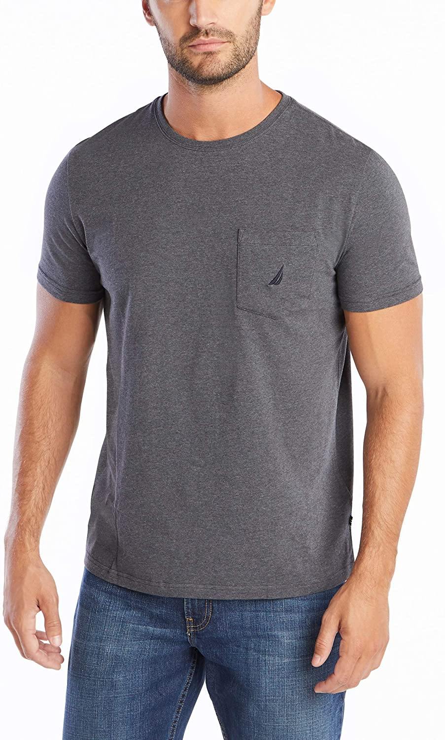 Nautica Men's Solid Crew Neck Short-Sleeve Pocket T-Shirt - JOY2ESpree