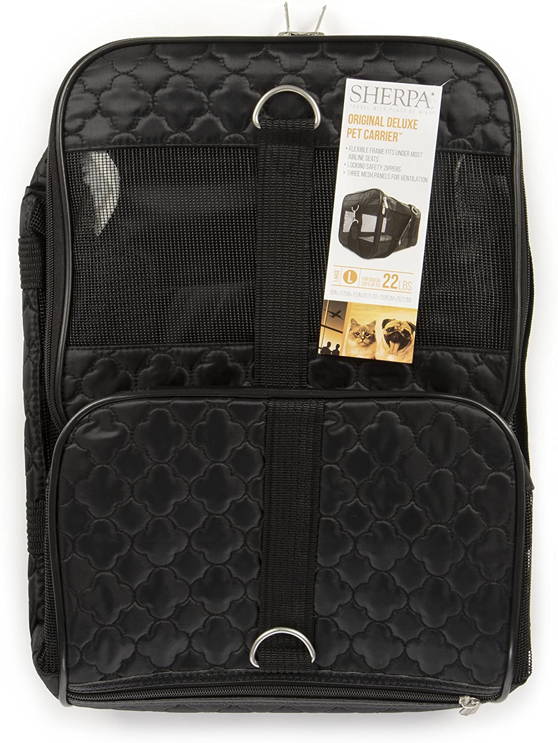 Sherpa Original Deluxe Airline Approved Pet Carrier, Medium, Black