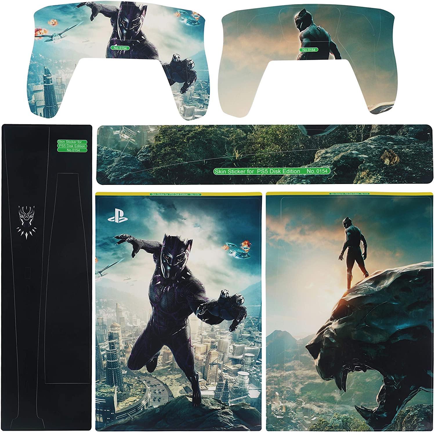 PS5 Console Skin and PS5 Controller Skins Set, Playstation 5 Skin Wrap Decal Sticker PS5 Digital Edition, Panther Decal Kit - JOY2ESpree