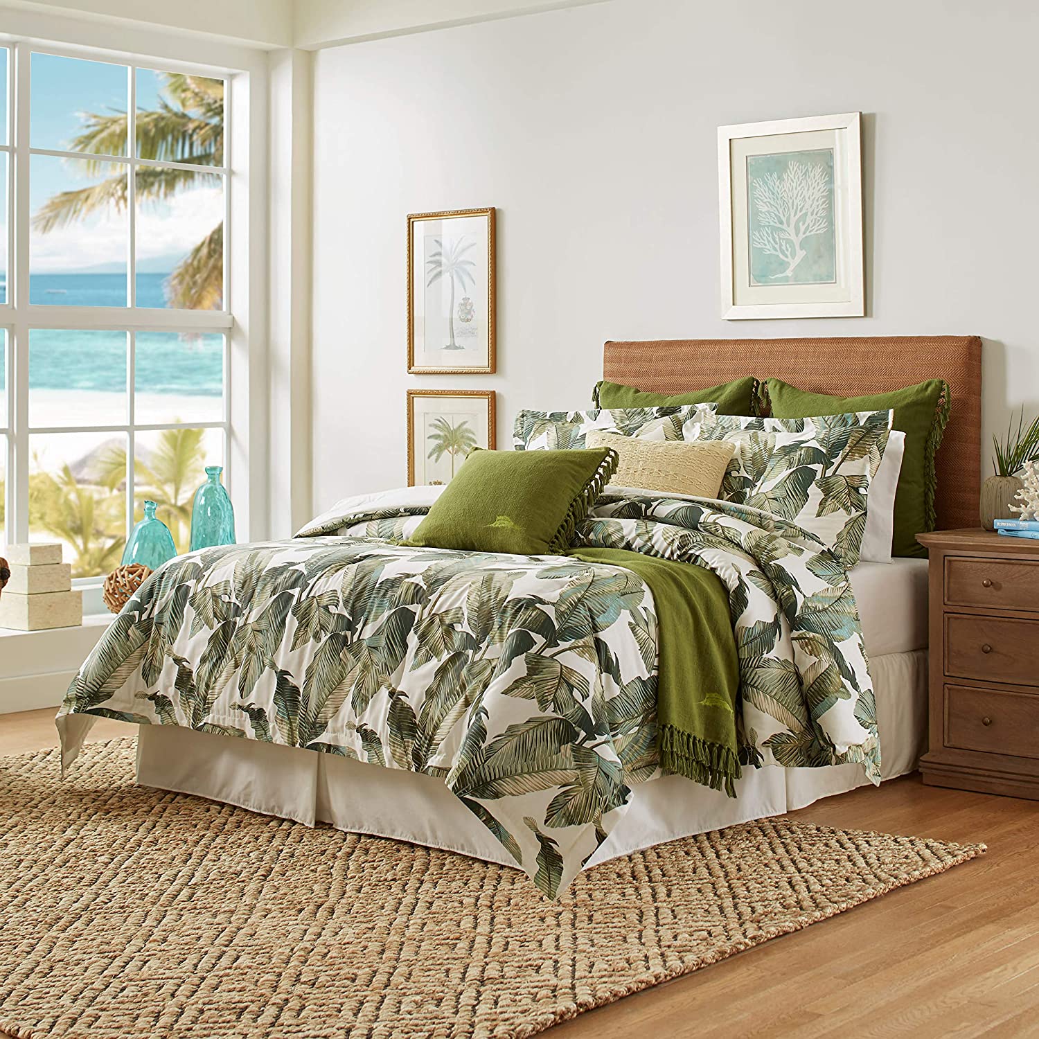 Tommy Bahama Fiesta Palms Comforter Set, Queen, Green