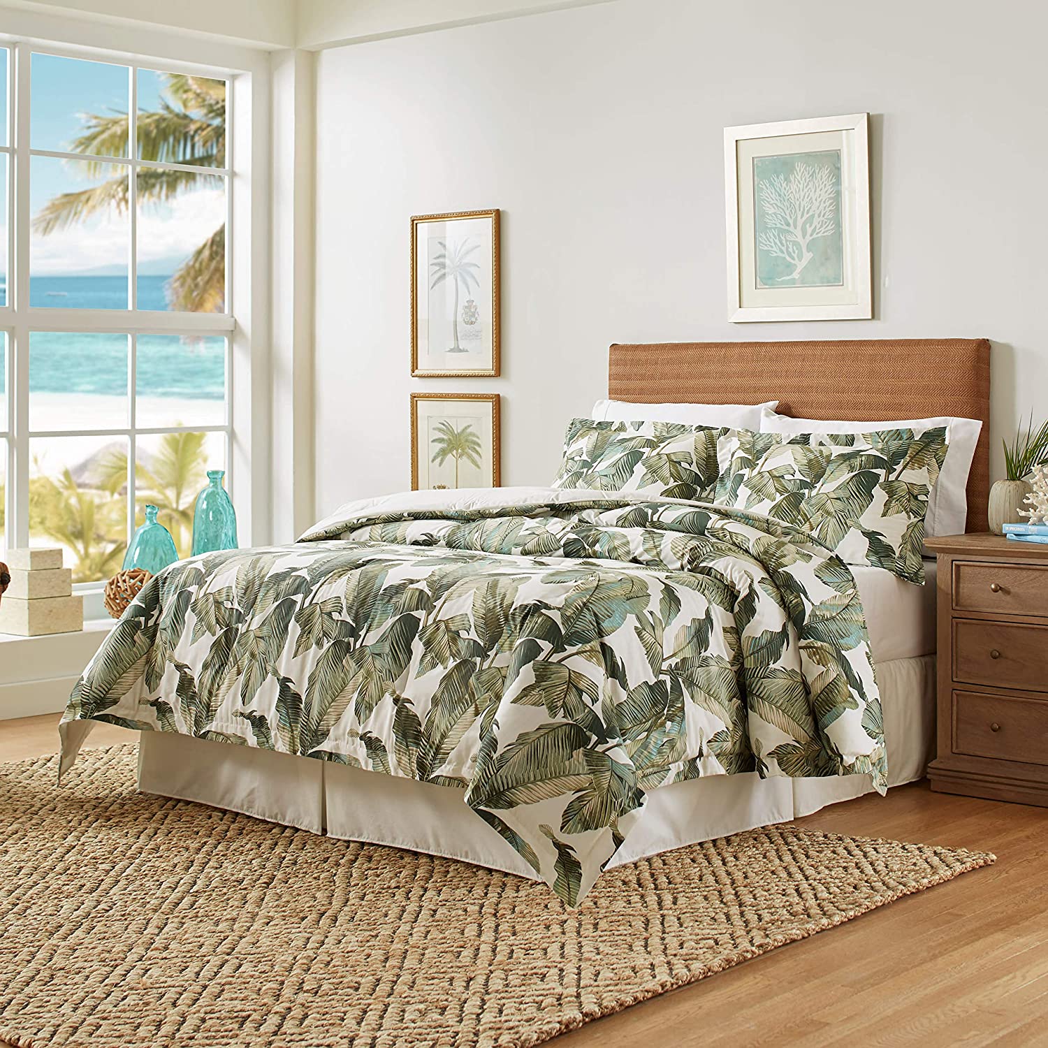 Tommy Bahama Fiesta Palms Comforter Set, Queen, Green