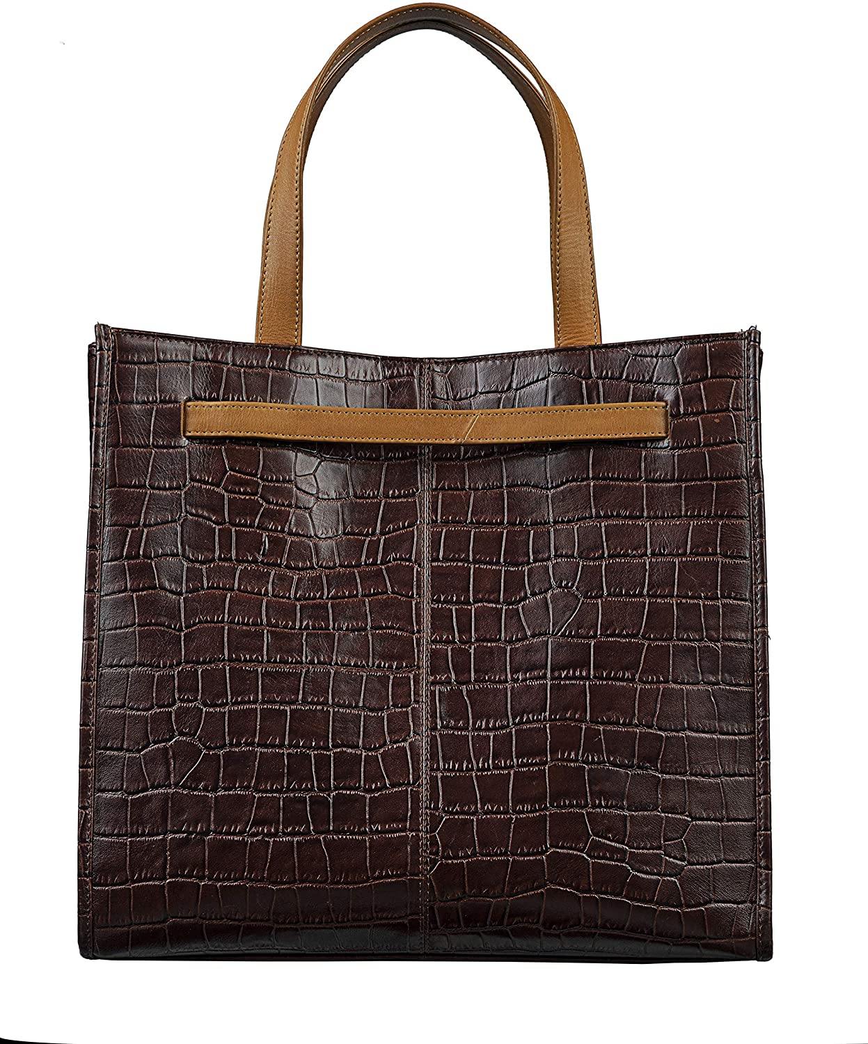 Antonio Valeria Emma Croco Print Leather Tote Bag For Women - JOY2ESpree
