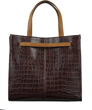 
                        
                          Load image into Gallery viewer, Antonio Valeria Emma Croco Print Leather Tote Bag For Women - JOY2ESpree
                        
                      