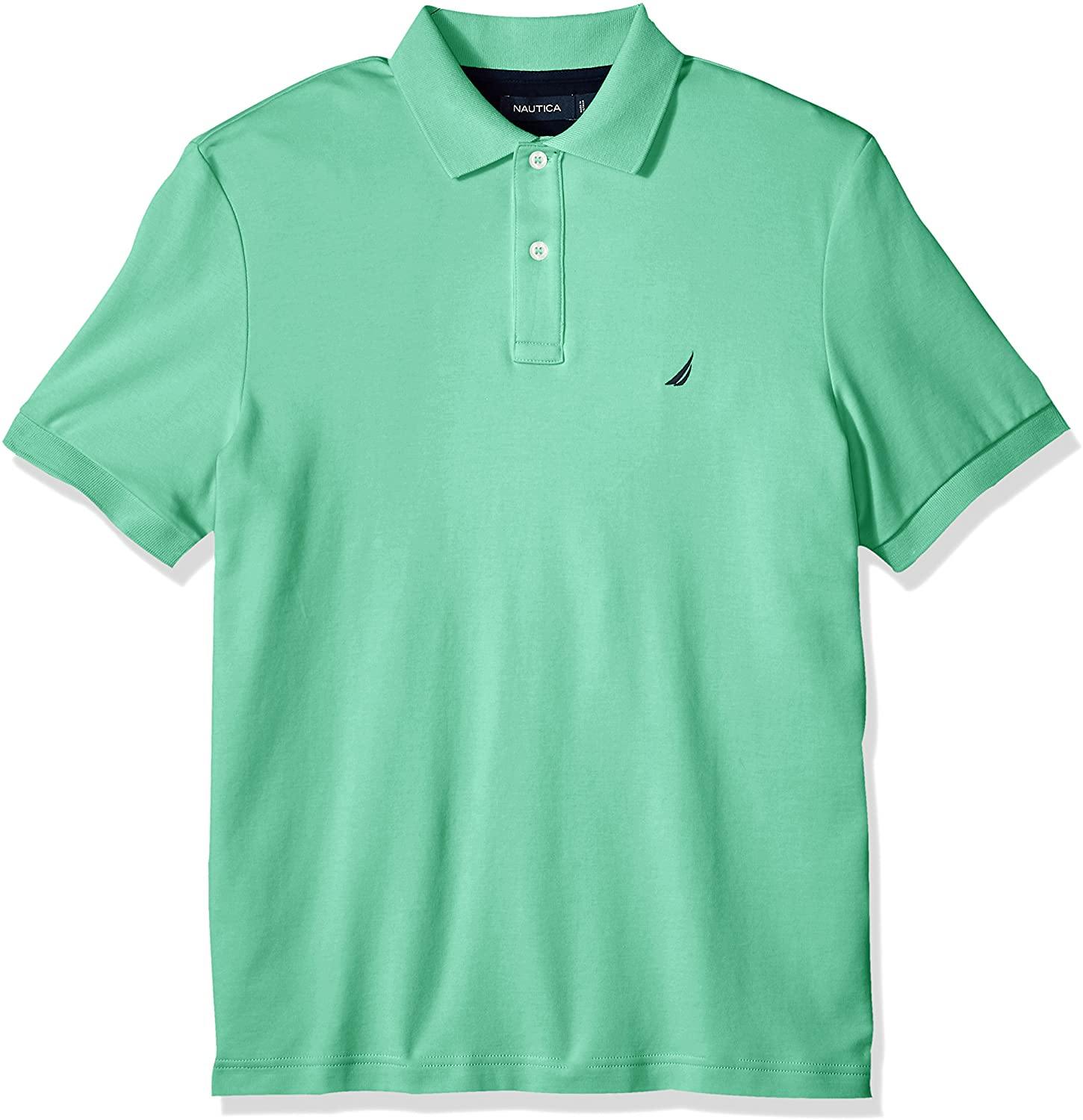 Nautica Men's Classic Fit Short Sleeve Solid Soft Cotton Polo Shirt - JOY2ESpree