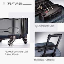 
                        
                          Load image into Gallery viewer, Samsonite Omni PC Hardside Expandable Luggage with Spinner Wheels, Black, Carry-On 20-Inch
                        
                      