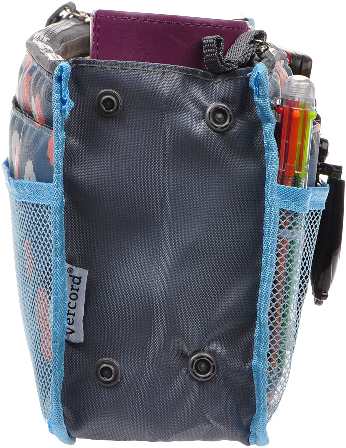 Vercord Purse Organizer Insert for Handbags Bag Organizers Inside Tote Pocketbook Women Nurse Nylon 13 Pockets Black Medium