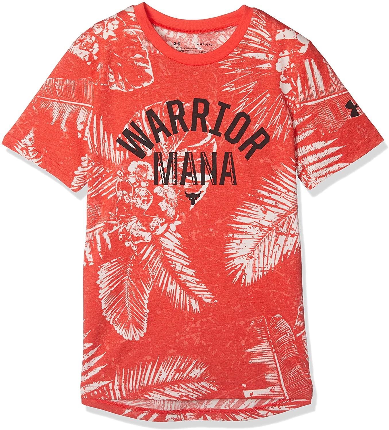 Under Armour Boys' Project Rock Aloha Warrior Mana Short Sleeve Shirt
