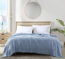 
                        
                          Load image into Gallery viewer, Tommy Bahama Home | Bahama Coast | Blanket-100% Cotton, Hypoallergenic &amp; Ultra-Soft, All Season Bedding, Full/Queen, Blue
                        
                      
