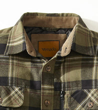 
                        
                          画像をギャラリービューアに読み込む, Venado Men's Plaid Shirt Jacket -Long Sleeved Quilt Lined Brushed Flannel Rugged Shirt
                        
                      