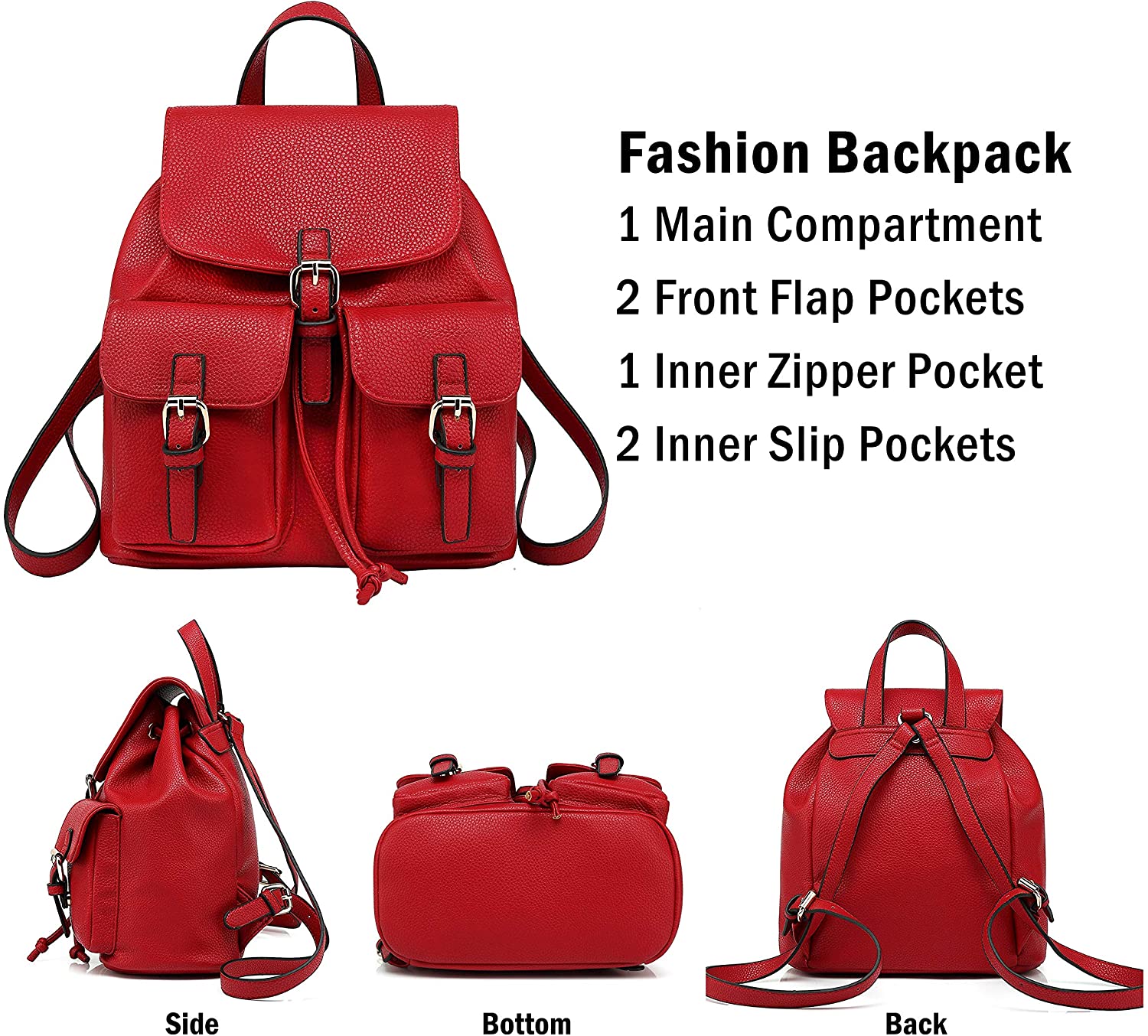 Scarleton Casual Fashion Backpack, Purses for women, Backpack for Women, Fashion Backpack for Women, H160801 - Black