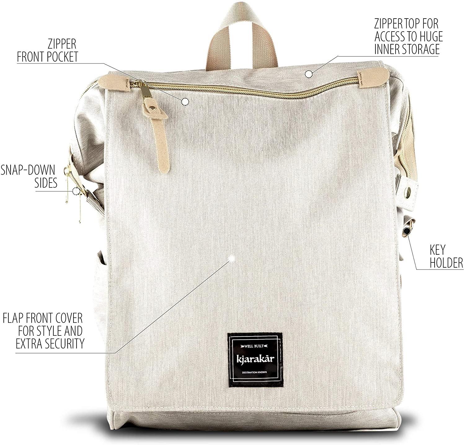 KJARAKÄR Backpack | Classic & Premium Styles | Metal Zippers | Leather Accessories | Gym, Work, School, Diaper Bag - JOY2ESpree