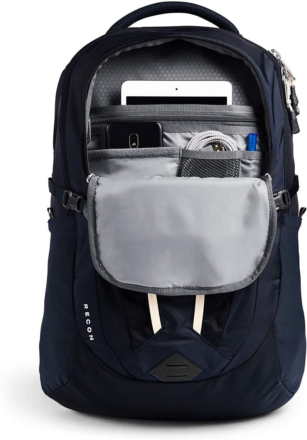The North Face Women's Recon Backpack, TNF Black Heather/Silver Reflective, One Size