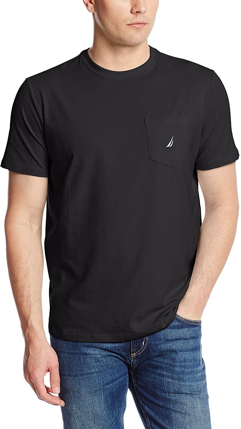 Nautica Men's Solid Crew Neck Short-Sleeve Pocket T-Shirt - JOY2ESpree