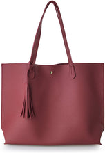 
                        
                          Load image into Gallery viewer, Minimalist Clean Cut Pebbled Faux Leather Tote Womens Shoulder Handbag
                        
                      