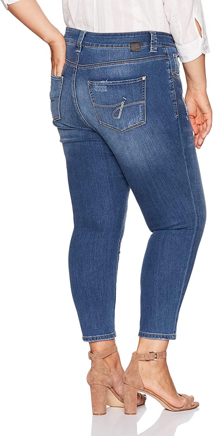 Jag Jeans Women's Plus Size Mera Skinny Ankle Jean in Platinum Denim