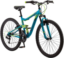 
                        
                          Load image into Gallery viewer, Mongoose Status 2.2 Mens and Womens Mountain Bike, 26-Inch Wheels, 21-Speed Shifters, Aluminum Frame, Front Suspension,a Black/Red
                        
                      