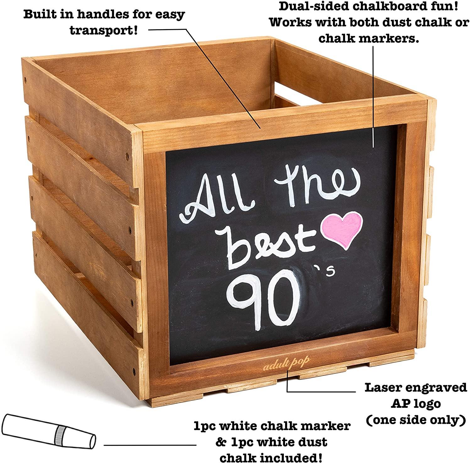 Chalkboard Vinyl Record Storage Crate (Matte Black) - JOY2ESpree