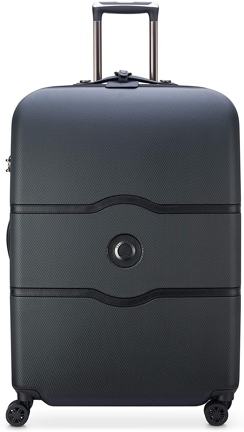 DELSEY Paris Chatelet Hardside Luggage with Spinner Wheels, Chocolate Brown, Checked-Large 28 Inch, with Brake