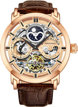 
                        
                          Muat gambar ke penampil Galeri, Stührling Original Mens Watch Stainless Steel Automatic, Skeleton Dial, Dual Time, AM/PM Sun Moon,Genuine Leather Strap 371 Watches for Men Series
                        
                      