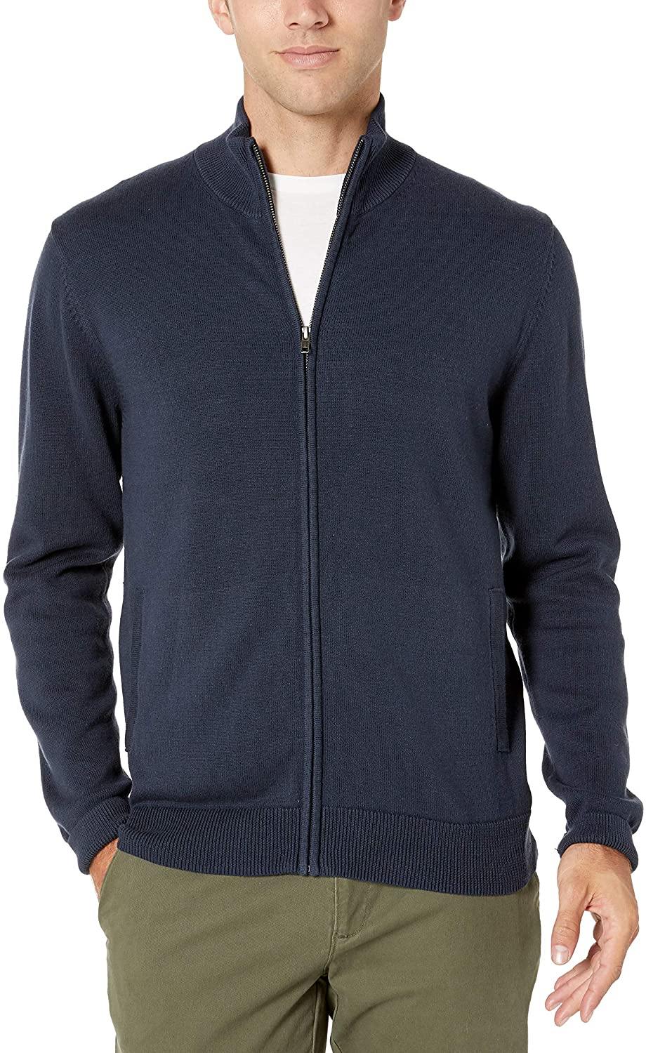 Amazon Essentials Men's Full-Zip Cotton Sweater