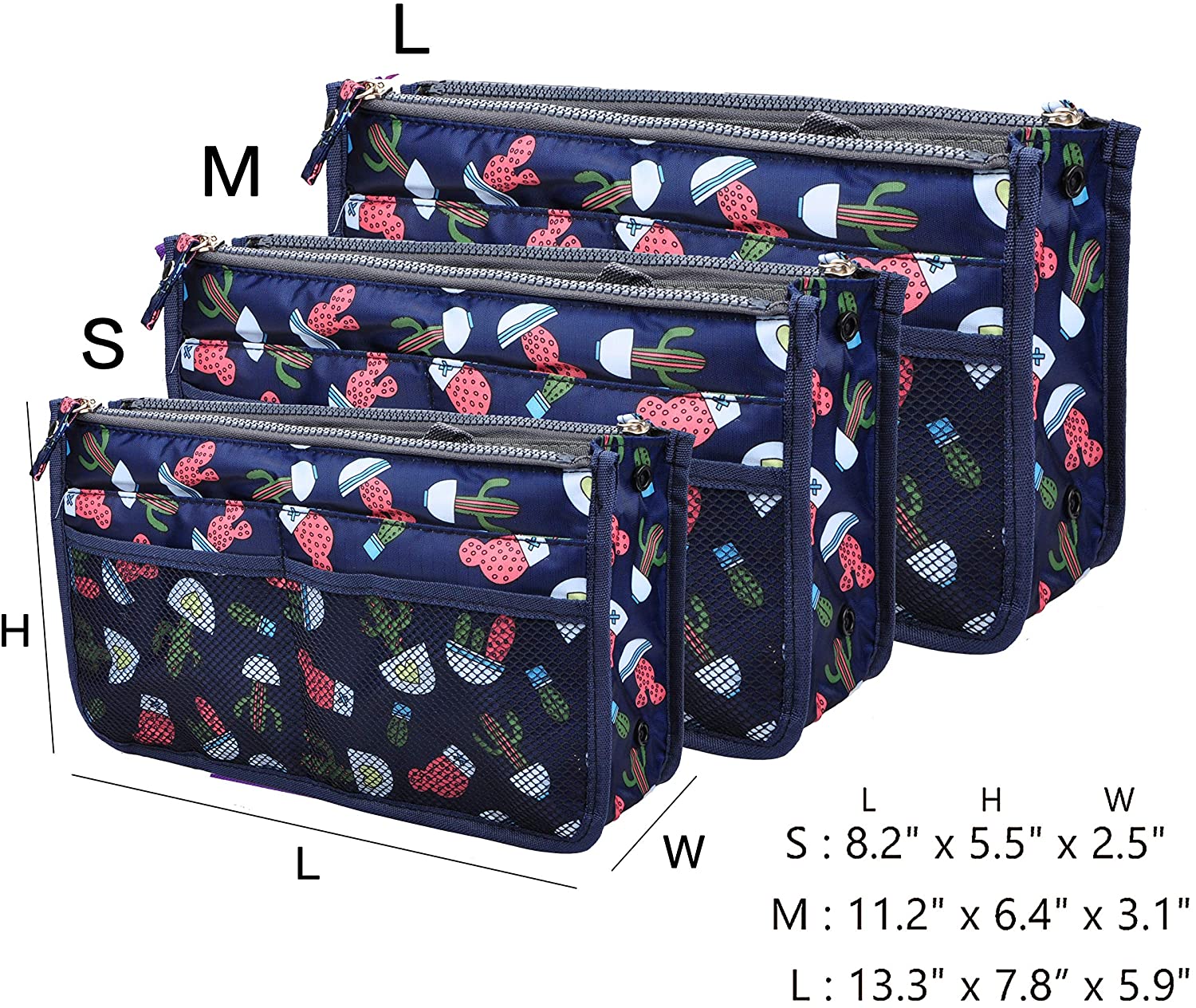 Vercord Updated Purse Handbag Organizer Insert Liner Bag in Bag 13 Pockets Purple Small