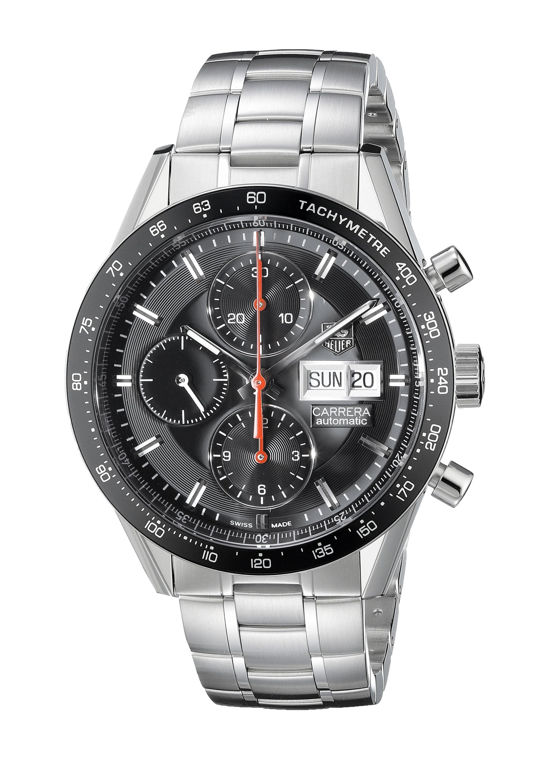 TAG Heuer Men's CV201AH.BA0725 Analog Display Automatic Self Wind Silver Watch