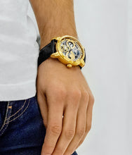 
                        
                          Muat gambar ke penampil Galeri, Stührling Original Mens Watch Stainless Steel Automatic, Skeleton Dial, Dual Time, AM/PM Sun Moon,Genuine Leather Strap 371 Watches for Men Series
                        
                      
