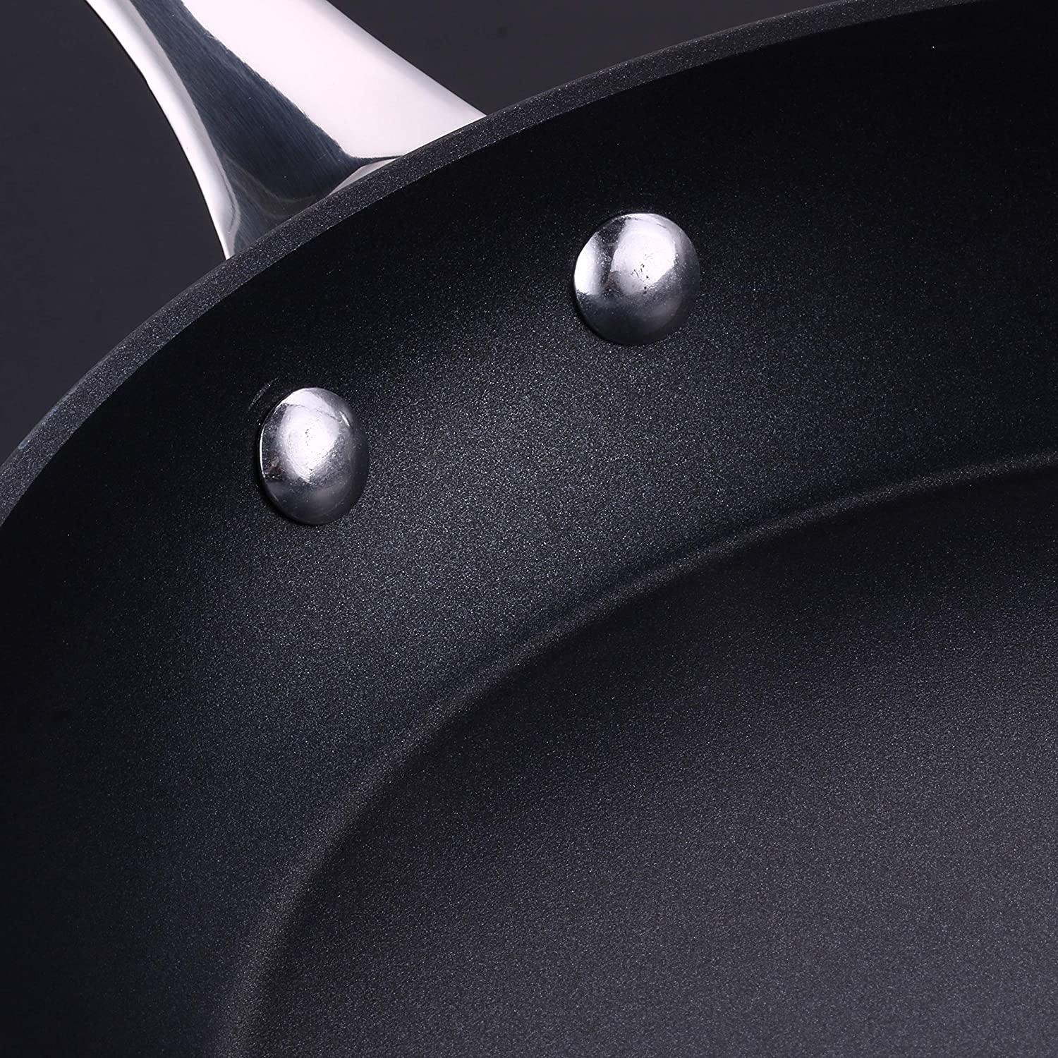 cooper pan Hard Anodized Nonstick Induction Cookware Set,13-Piece Aluminum Pots and Pans Set with Lids, Dishwasher Safe Oven Safe, Black - JOY2ESpree