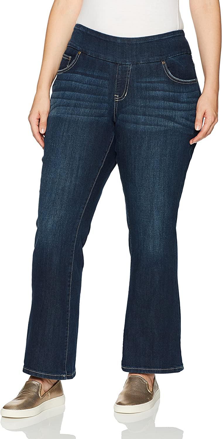 Jag Jeans Women's Plus Size Petite Paley Boot Pull on Jean in Surrel Denim