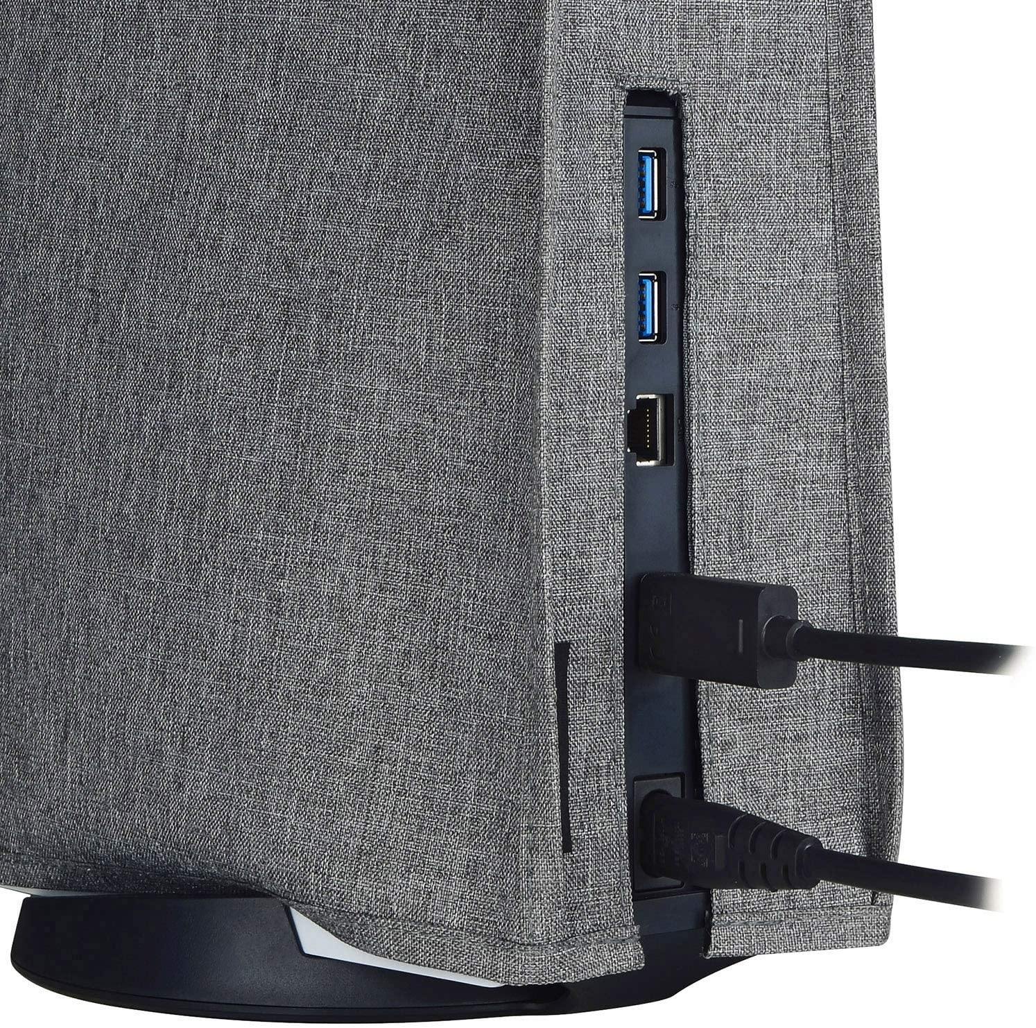 PlayVital Gray Nylon PS5 Dust Cover, Soft Neat Lining Dust Guard for DualSense 5 Console - JOY2ESpree