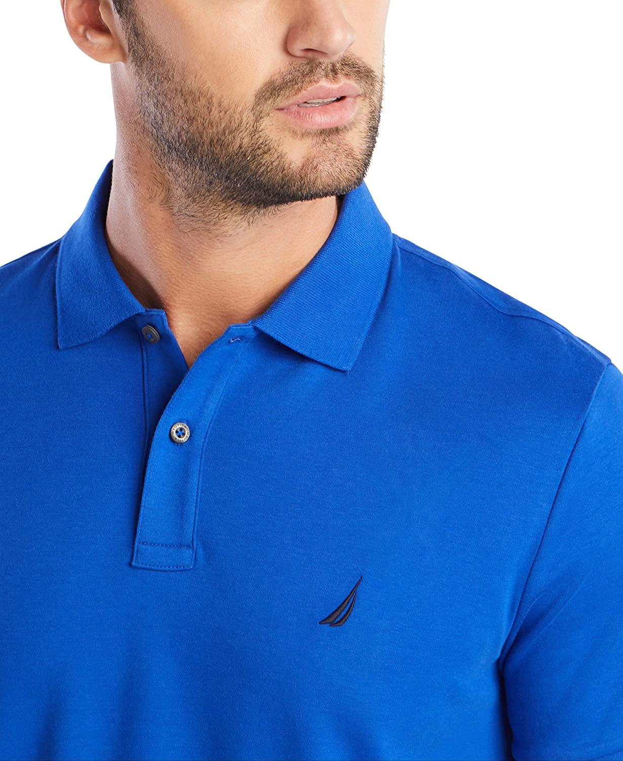 Nautica Men's Classic Fit Short Sleeve Solid Soft Cotton Polo Shirt - JOY2ESpree