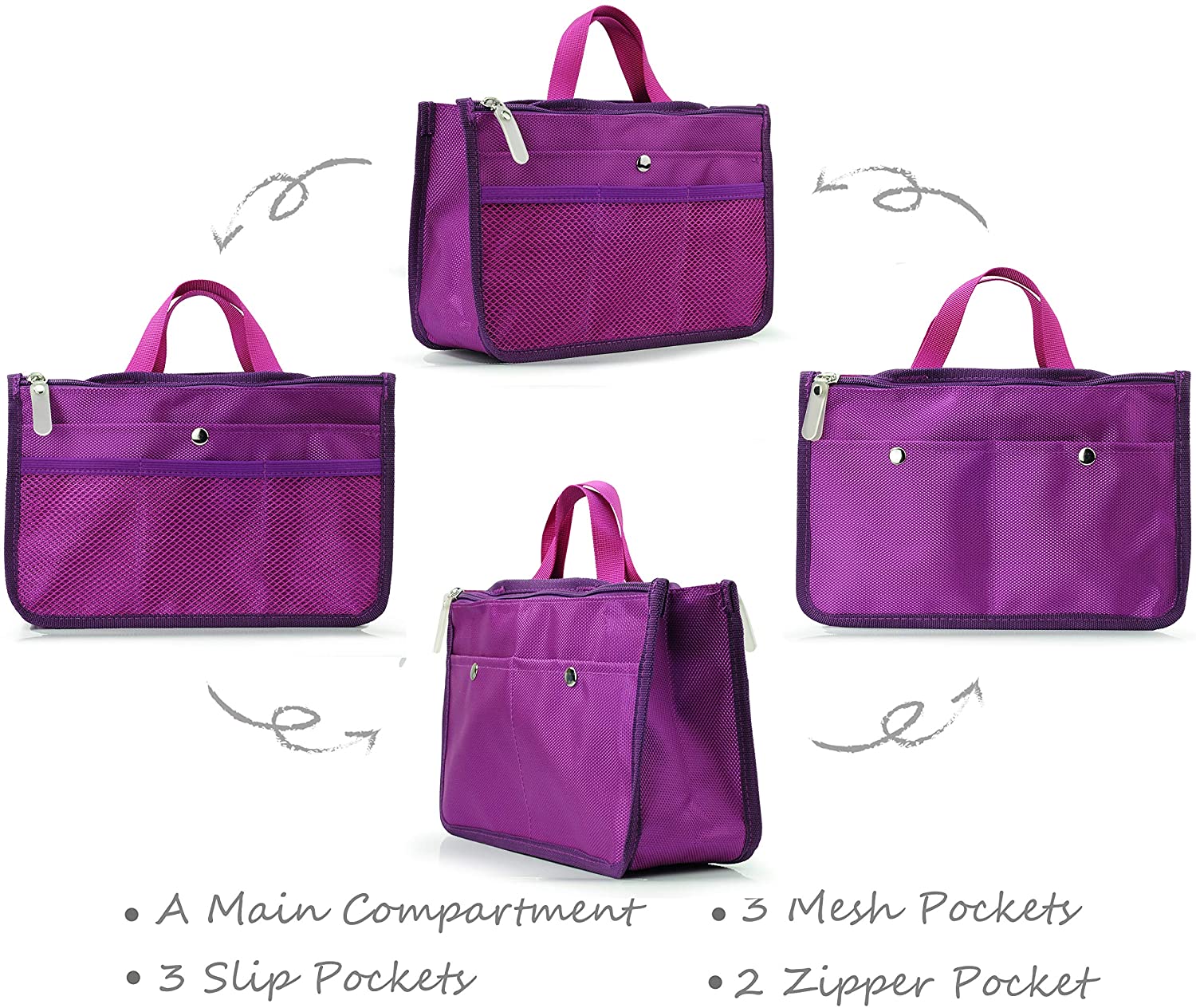 Hoxis Purse Organizer Insert Handbag Organzier Bag in Bag
