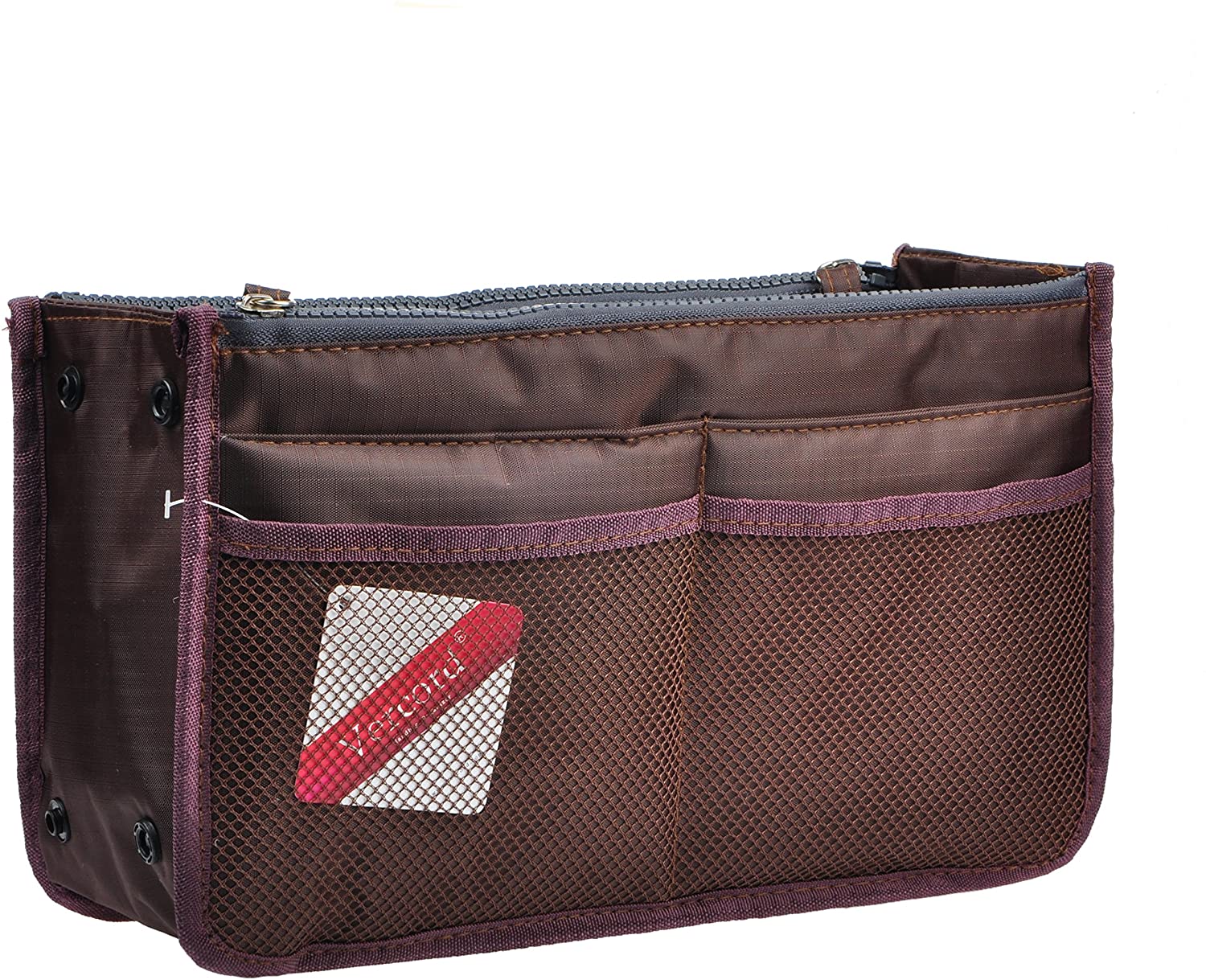 Vercord Updated Purse Handbag Organizer Insert Liner Bag in Bag 13 Pockets Purple Small