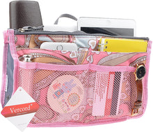 
                        
                          Load image into Gallery viewer, Vercord Purse Organizer Insert for Handbags Bag Organizers Inside Tote Pocketbook Women Nurse Nylon 13 Pockets Black Medium
                        
                      