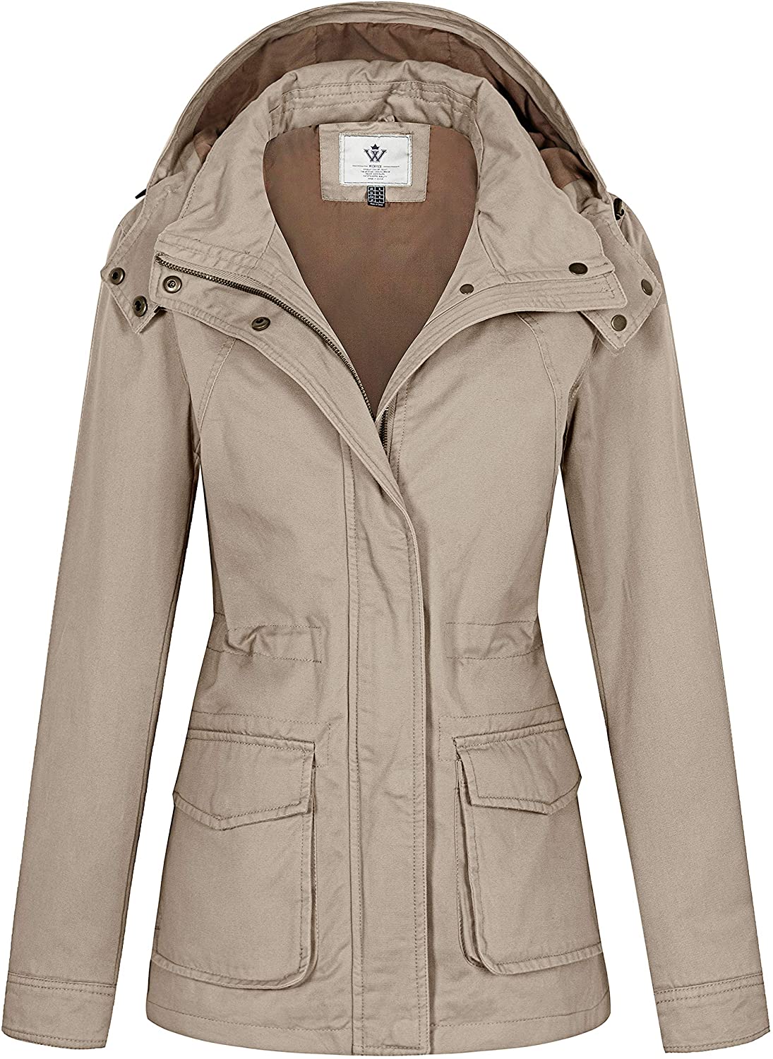 WenVen Women's Military Anorak Jacket Hoodie Lightweight Cotton Casual Coat - JOY2ESpree