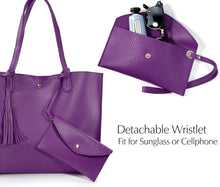
                        
                          Load image into Gallery viewer, Minimalist Clean Cut Pebbled Faux Leather Tote Womens Shoulder Handbag
                        
                      